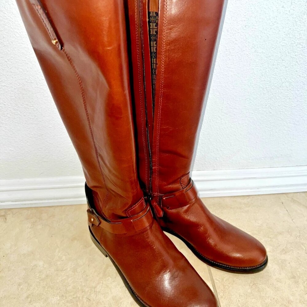 Tory Burch Brown Leather Riding Boots